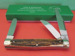 Hen & Rooster Gutmann Stag Handle Stockman Made in Solingen Germany 