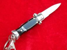 3-3/4" Italian Wasp Body Black Horn Stiletto keychain Knife II