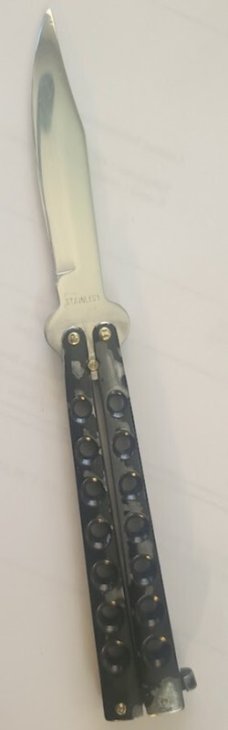 VINTAGE BAILSONG KNUCKLE BUSTER BUTTERFLY KNIFE  9" TOTAL 4" BLADE 5" HANDLE
