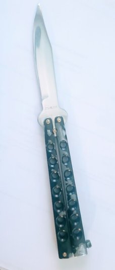 VINTAGE BAILSONG KNUCKLE BUSTER BUTTERFLY KNIFE  9" TOTAL 4" BLADE 5" HANDLE