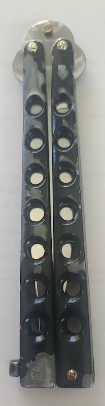 VINTAGE BAILSONG KNUCKLE BUSTER BUTTERFLY KNIFE  9" TOTAL 4" BLADE 5" HANDLE