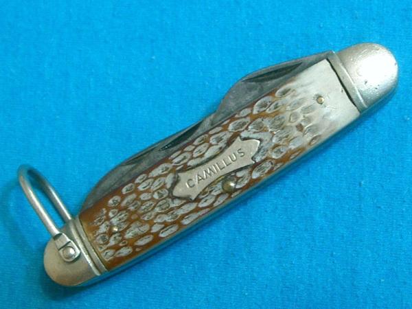 VINTAGE CAMILLUS NEW YORK USA SCOUTS SCOUT CAMP CAMPER SURVIVAL FOLDING POCKET KNIFE KNIVES OLD