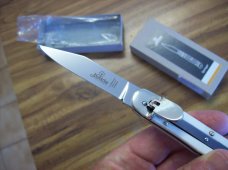 Hubertus Knife Solingen, Germany Size 10 Medium Clip-Point White Bone NIB