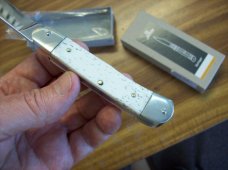 Hubertus Knife Solingen, Germany Size 10 Medium Clip-Point White Bone NIB