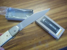 Hubertus Knife Solingen, Germany Size 10 Medium Clip-Point White Bone NIB