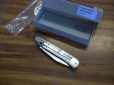 Hubertus Knife Solingen, Germany Size 10 Medium Clip-Point White Bone NIB