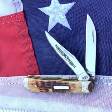 Case xx Tiny Trapper -Molasses Bone Handles & Fancy Scroll Bolsters & Limited Edition etch