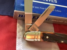 Bulldog Brand 2006 In Memory Of Jim Parker Congress Knife w BeautIful Red Stag Handles -NOS