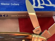 Bulldog Brand 2006 In Memory Of Jim Parker Congress Knife w BeautIful Red Stag Handles -NOS