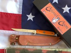 Colonel Coon 6 & 1/4" Fixed Blade Knife w/ Nice Bone Handles +Original Sheath & Box -One of 200
