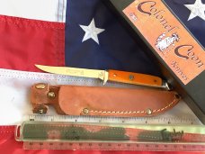 Colonel Coon 6 & 1/4" Fixed Blade Knife w/ Nice Bone Handles +Original Sheath & Box -One of 200