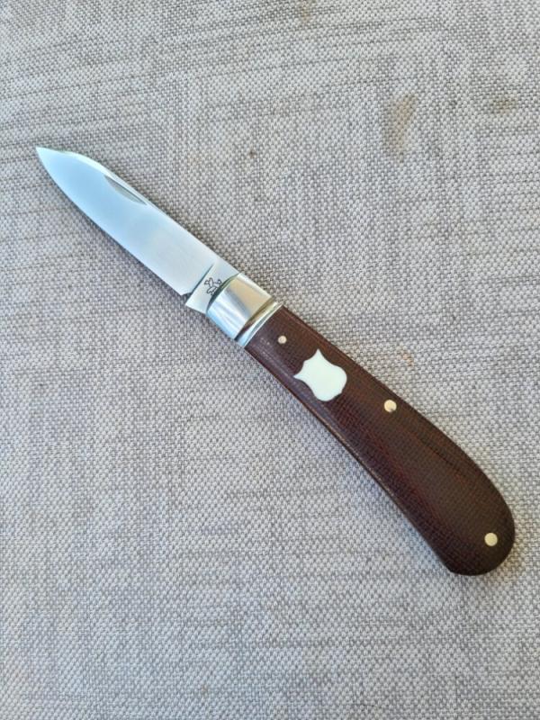 Pablo Castellani Zulu..14C28N stainless steel..Micarta scales..Super Tusk shield..4" cld...coa.pouch