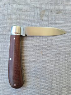 Pablo Castellani Zulu..14C28N stainless steel..Micarta scales..Super Tusk shield..4" cld...coa.pouch