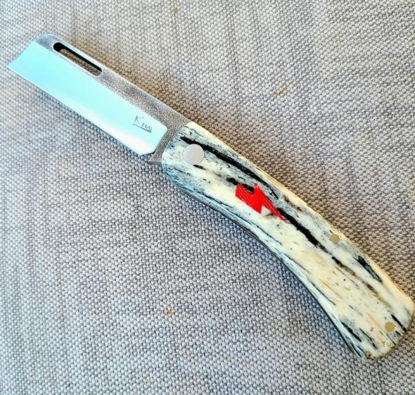 K'roo Chunky Frank...Kudu Bone...N690..3.75 closed..red Bolt Shield..red accents..coa and slip K'roo Chunky Frank...Kudu Bone...N690..3.75 closed..red Bolt Shield..red accents..coa and slip