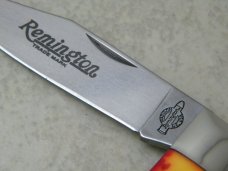 Remington Madison NC USA New Tang Stamp Series Red Delrin Lockback Knife in Box c.1990's