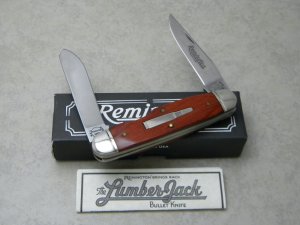 Remington USA R4468 1997 Cocobolo Wood Lumberjack Bullet Knife in Box