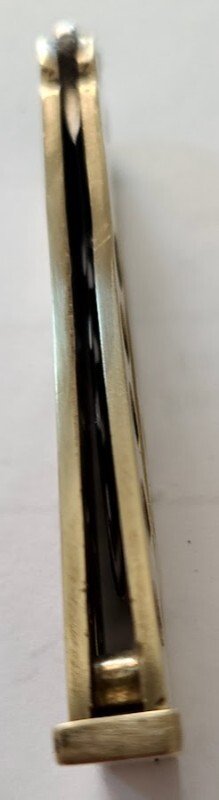 VINTAGE BAILSONG KNUCKLE BUSTER BUTTERFLY KNIFE  5.25" TOTAL 2" BLADE 3.25" BRASS HANDLE
