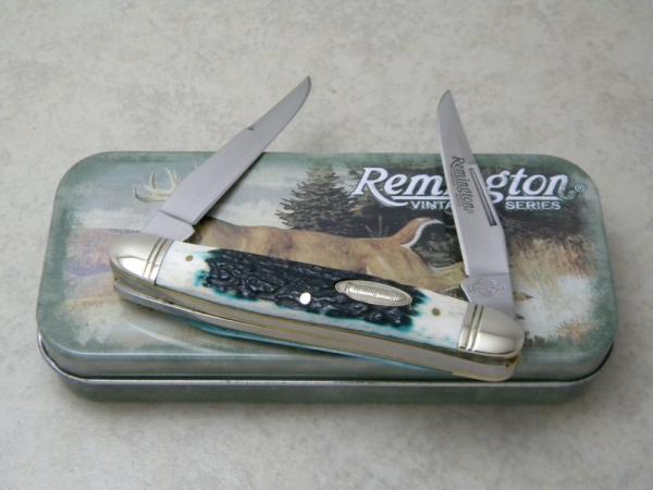 Remington Hand Made Cutlery RE17517 Blue Bone Muskrat Knife in Box Remington Hand Made Cutlery RE17517 Blue Bone Muskrat Knife in Box