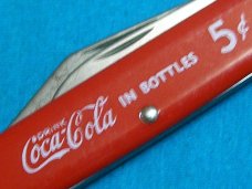VINTAGE ASA AD ADVERTISING COKE COCA COLA 5 CENT FOLDING POCKET JACK PEN KNIFE KNIVES OLD