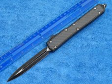 New 10.5" Dagger Blade OTF Black handle with carbon fiber insert