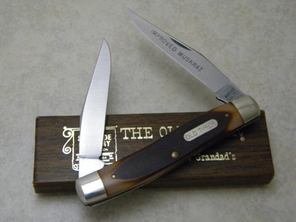 Schrade USA 77OT Old Timer Delrin Improved Muskrat Knife in Box
