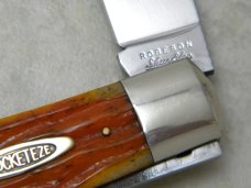 Robeson Shuredge USA Tool Steel #3L Autumn Gold Bone Lockback Knife 
