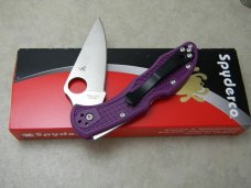 Spyderco Seki Japan VG-10 Delica 4 Purple Lockback Knife NIB
