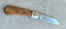 Robbie Ferreira African Stinkwood Zulu...N690..3.75" closed..fluted bolsters ..African Leather slip