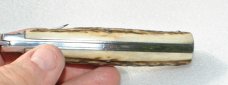 Mikov Czech Republic  Left Auto Spear Point Stag 4 1/2" Mint Large Stainless Steel