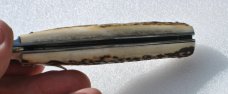 Mikov Czech Republic  Left Auto Spear Point Stag 4 1/2" Mint Large Stainless Steel