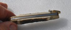 Hubertus Solingen Germany Stag Automatic 3 3/8" Closed Mint Works As Intended Nickel Bolsters