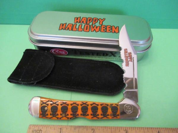 Case XX 2010 Happy Halloween Persimmon Orange Bone Mini Copperlock Pattern # 61749L SS Case XX 2010 Happy Halloween Persimmon Orange Bone Mini Copperlock Pattern # 61749L SS