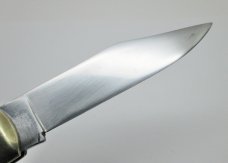 Vintage EDGE Co. Italy - Stag Handle Lever Lock Automatic Switchblade Folding Knife 