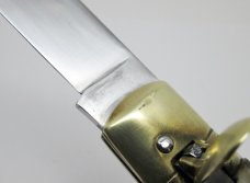 Vintage EDGE Co. Italy - Stag Handle Lever Lock Automatic Switchblade Folding Knife 