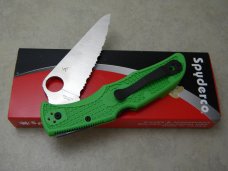 Spyderco Seki Japan LC200N Pacific Salt 2 Green Lockback Knife NIB