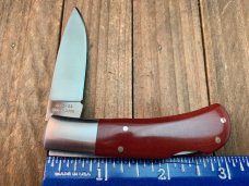 A.G. Russell Small Lock Back Burgundy Micarta ATS-34 Steel Seki Japan 