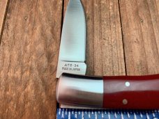 A.G. Russell Small Lock Back Burgundy Micarta ATS-34 Steel Seki Japan 
