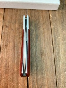 A.G. Russell Small Lock Back Burgundy Micarta ATS-34 Steel Seki Japan 