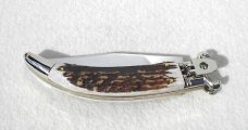 NEW A.G.A. CAMPOLIN GENUINE STAG LEVER LOCK SHELL PULLER SOLID NICKEL SILVER BOLSTERS 