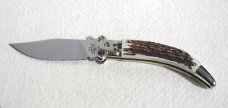 NEW A.G.A. CAMPOLIN GENUINE STAG LEVER LOCK SHELL PULLER SOLID NICKEL SILVER BOLSTERS 