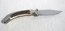NEW A.G.A. CAMPOLIN GENUINE STAG LEVER LOCK SHELL PULLER SOLID NICKEL SILVER BOLSTERS 