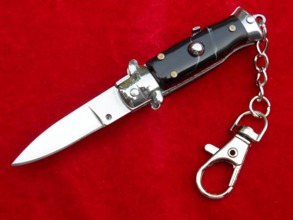 3-3/4" Italian automatic Wasp Body Black Horn Stiletto keychain Switchblade Knife 3-3/4" Italian automatic Wasp Body Black Horn Stiletto keychain Switchblade Knife