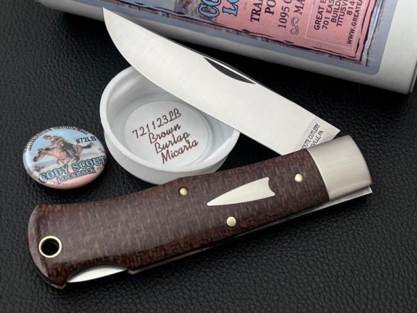 Great Eastern Cutlery GEC 721123LB Brown Burlap Micarta Cody Scout Lockback Knife Great Eastern Cutlery GEC 721123LB Brown Burlap Micarta Cody Scout Lockback Knife