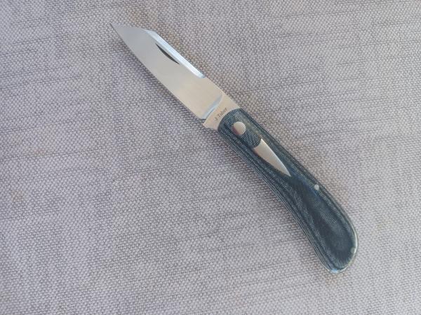 JTaber Denim Micarta Wombat..Cpm154..DOB..10/2021...Jason's Signature pattern..coa & pouch