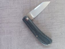 JTaber Denim Micarta Wombat..Cpm154..DOB..10/2021...Jason's Signature pattern..coa & pouch