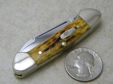 Case XX USA 8 Dot 62132 Peachseed Bone Mini Canoe Knife NIB