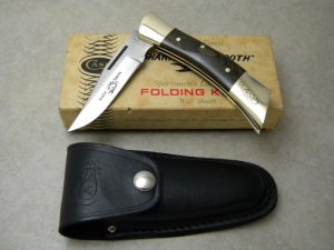 Case XX USA 1970's Wood P159 Hammerhead Lockback Knife NIB w/Pouch