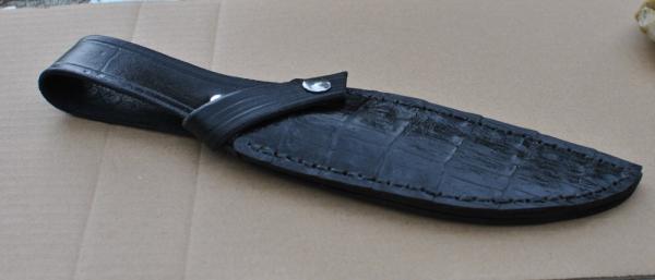 Alligator Black Sheath Genuine Hand Stitched In USA Fold Over Mint New
