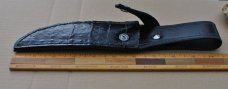 Alligator Black Sheath Genuine Hand Stitched In USA Fold Over Mint New