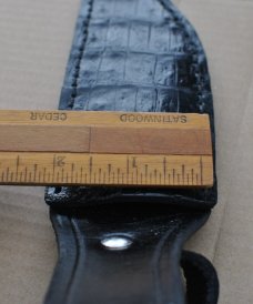 Alligator Black Sheath Genuine Hand Stitched In USA Fold Over Mint New